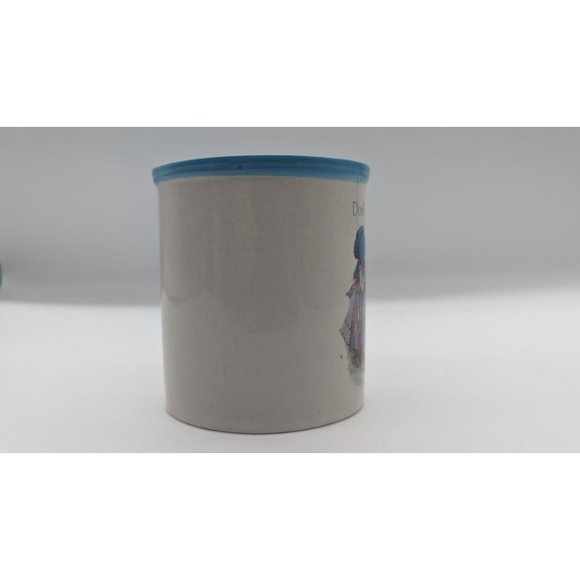 Vintage Holly Hobbie Blue Girl Mug 2 Kids and Geese Sweet Japan Stoneware - Picture 4 of 12